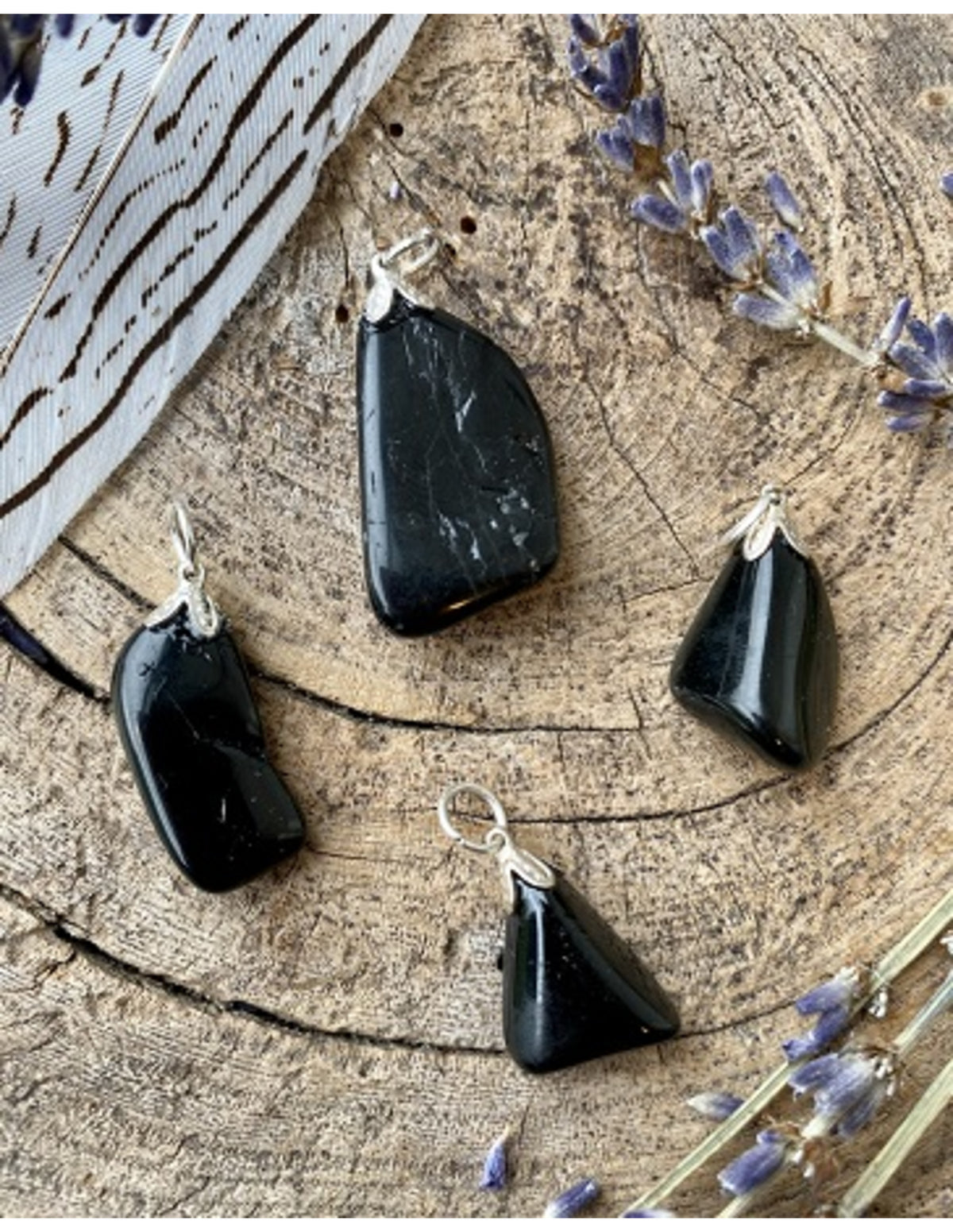 Obsidian hänge, svart
