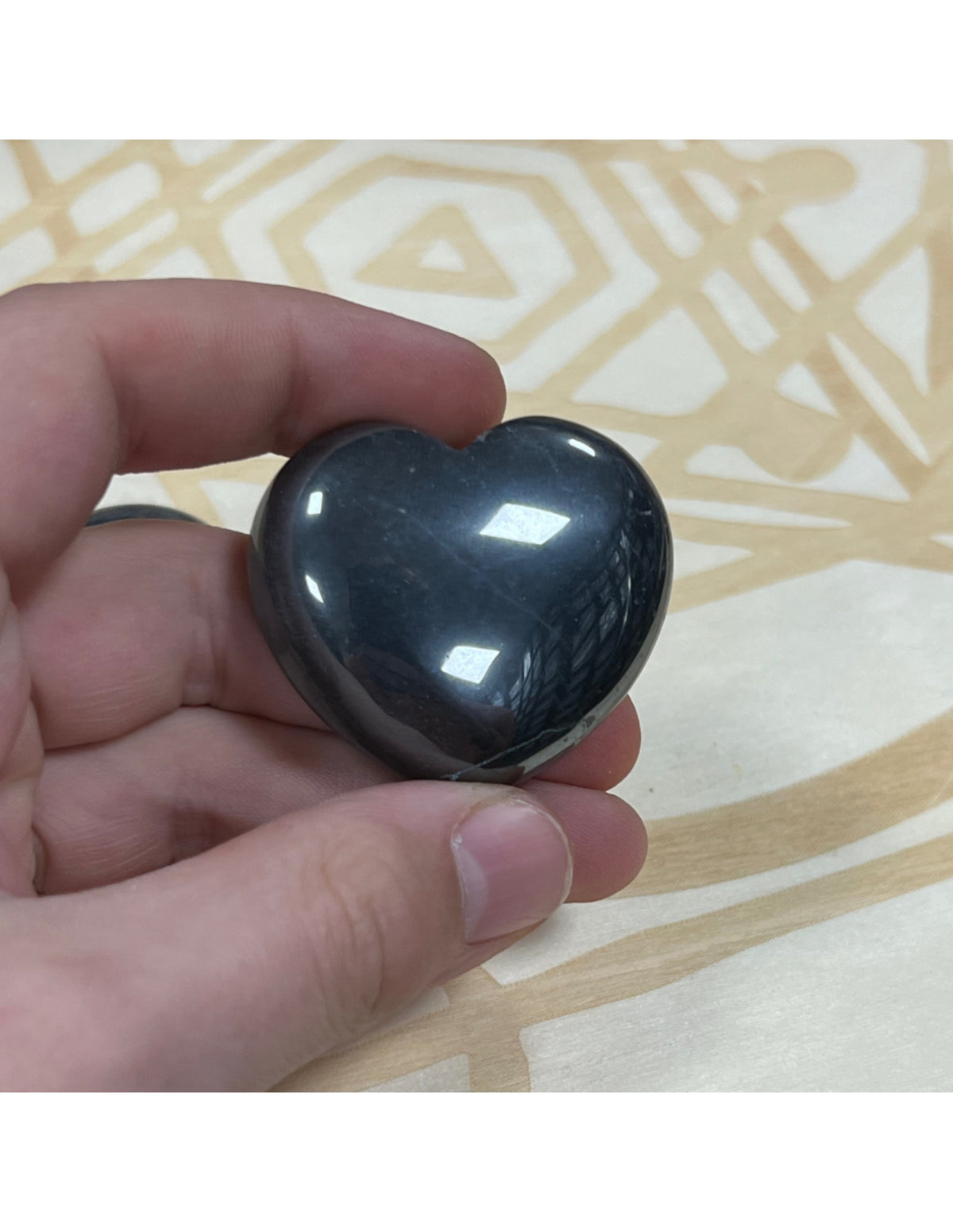 Obsidian hjärta, svart, 4,5 cm
