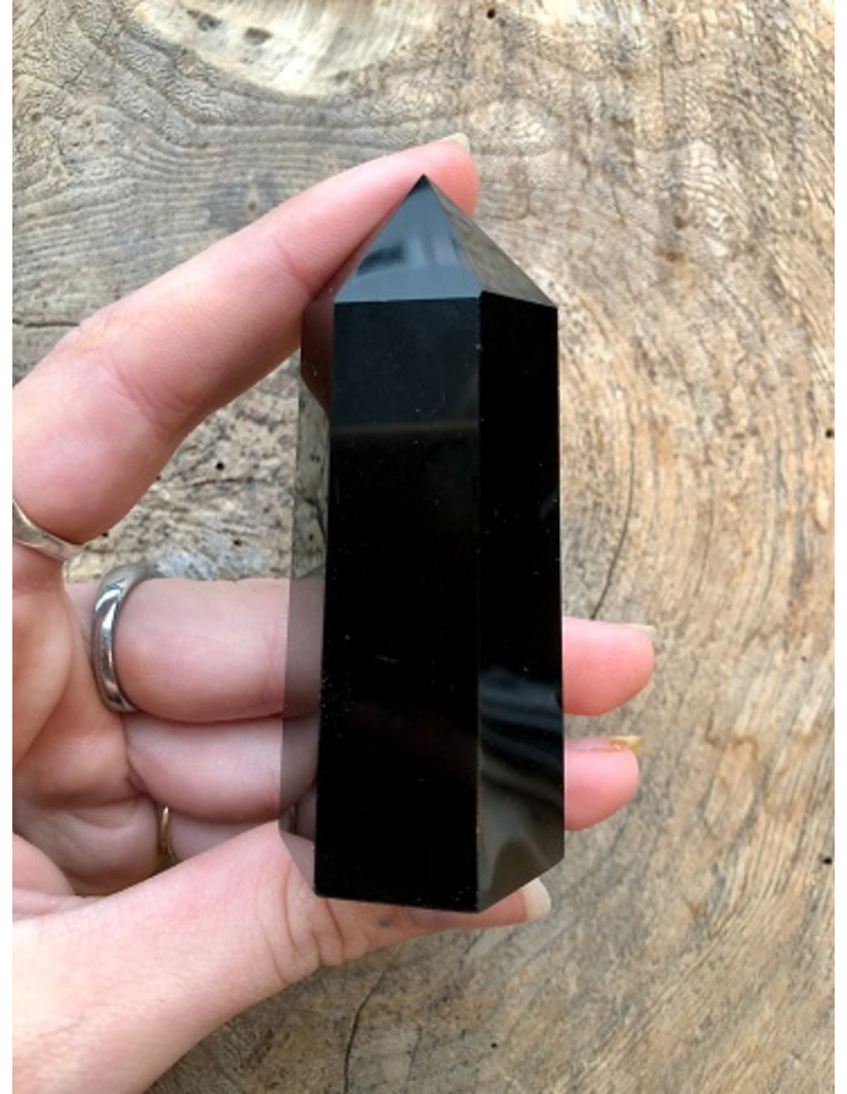 Obsidian spets, svart, 7 till 8 cm, 100 till 125 g