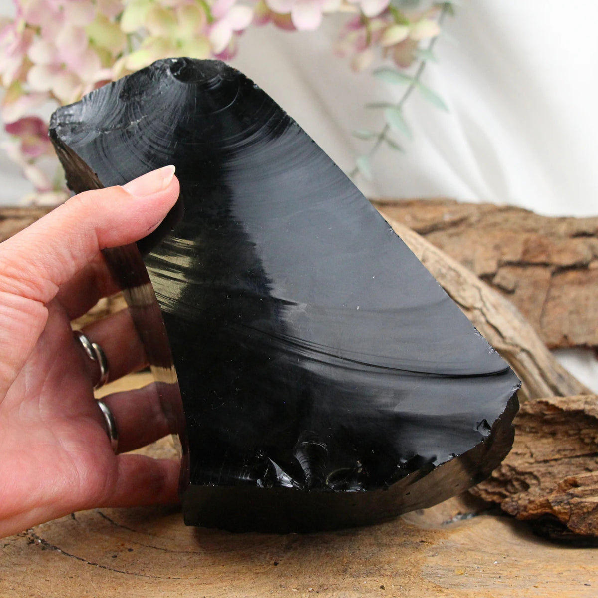 Svart obsidian rå sten från Mexiko, nr 04 (1,82 kg)