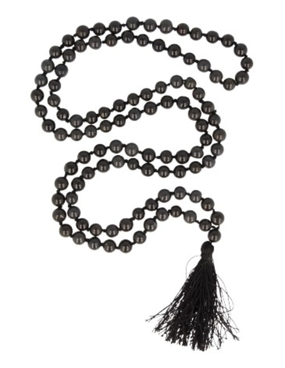 Onyx malahalsband, 108 handpolerade pärlor