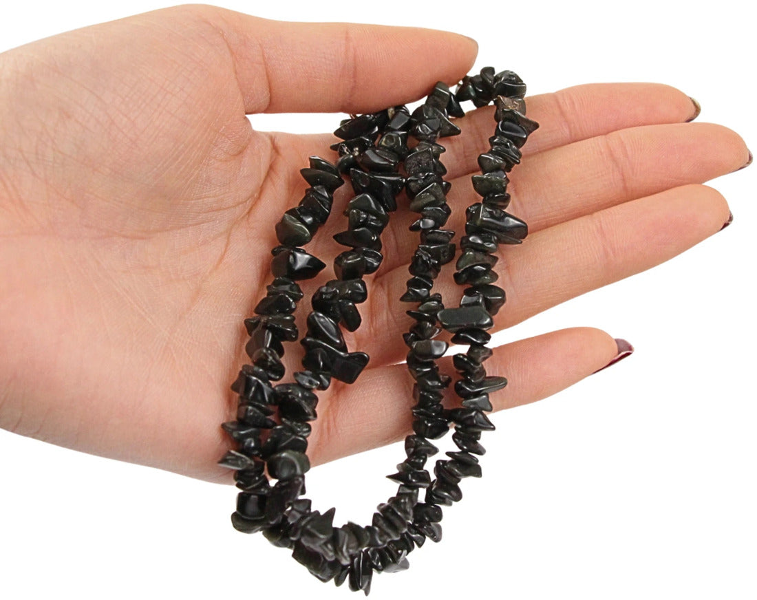 Onyx halsband med splitstenar, svart