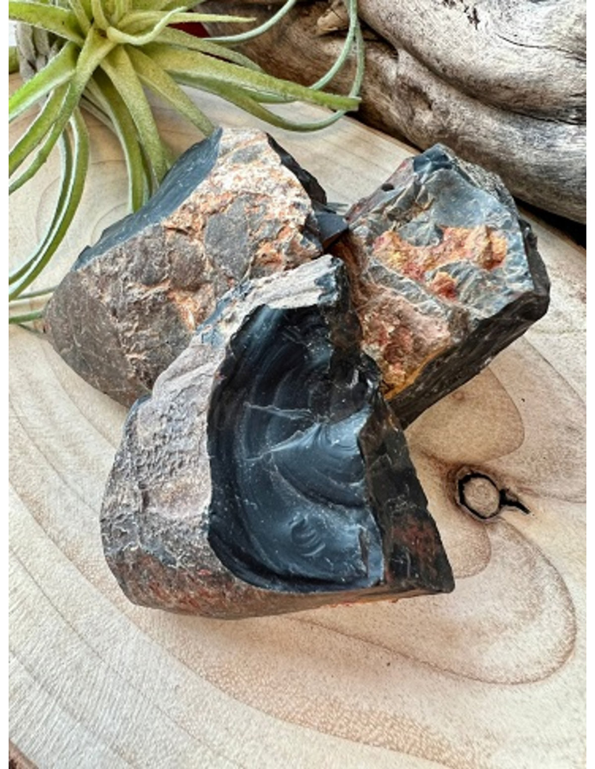 Svart onyx råa stenar från Indien, 250 g