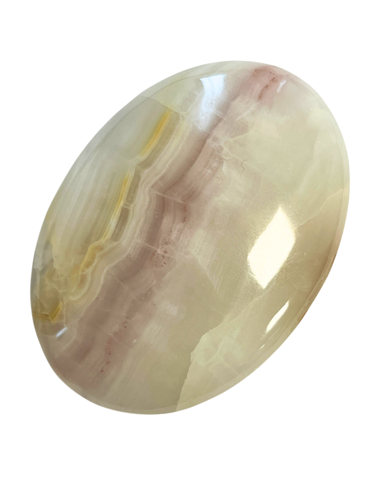Onyxmarmor handsten (aragonit), grön, 4 till 6 cm