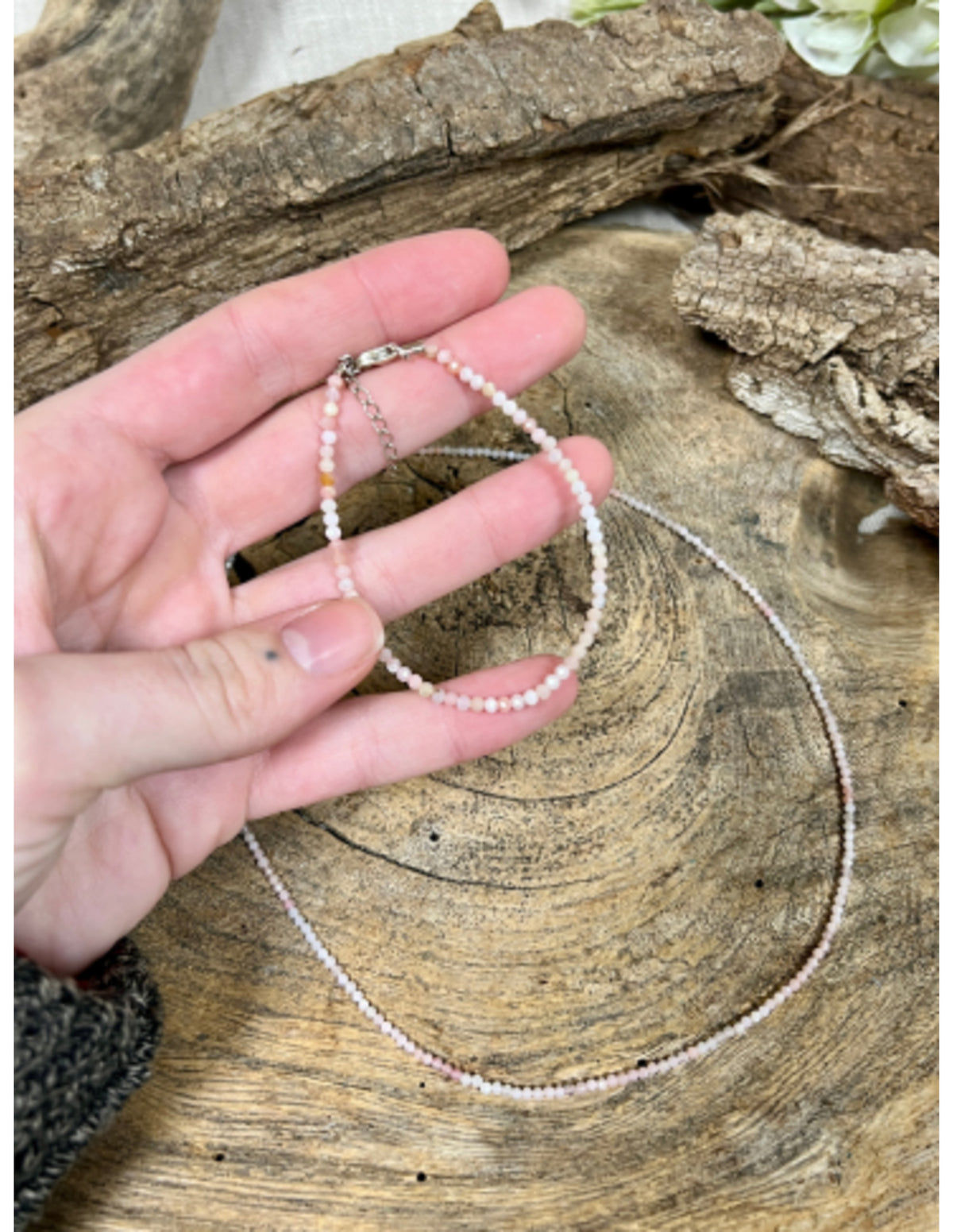 Opal smyckesset med halsband och armband, 925 silver