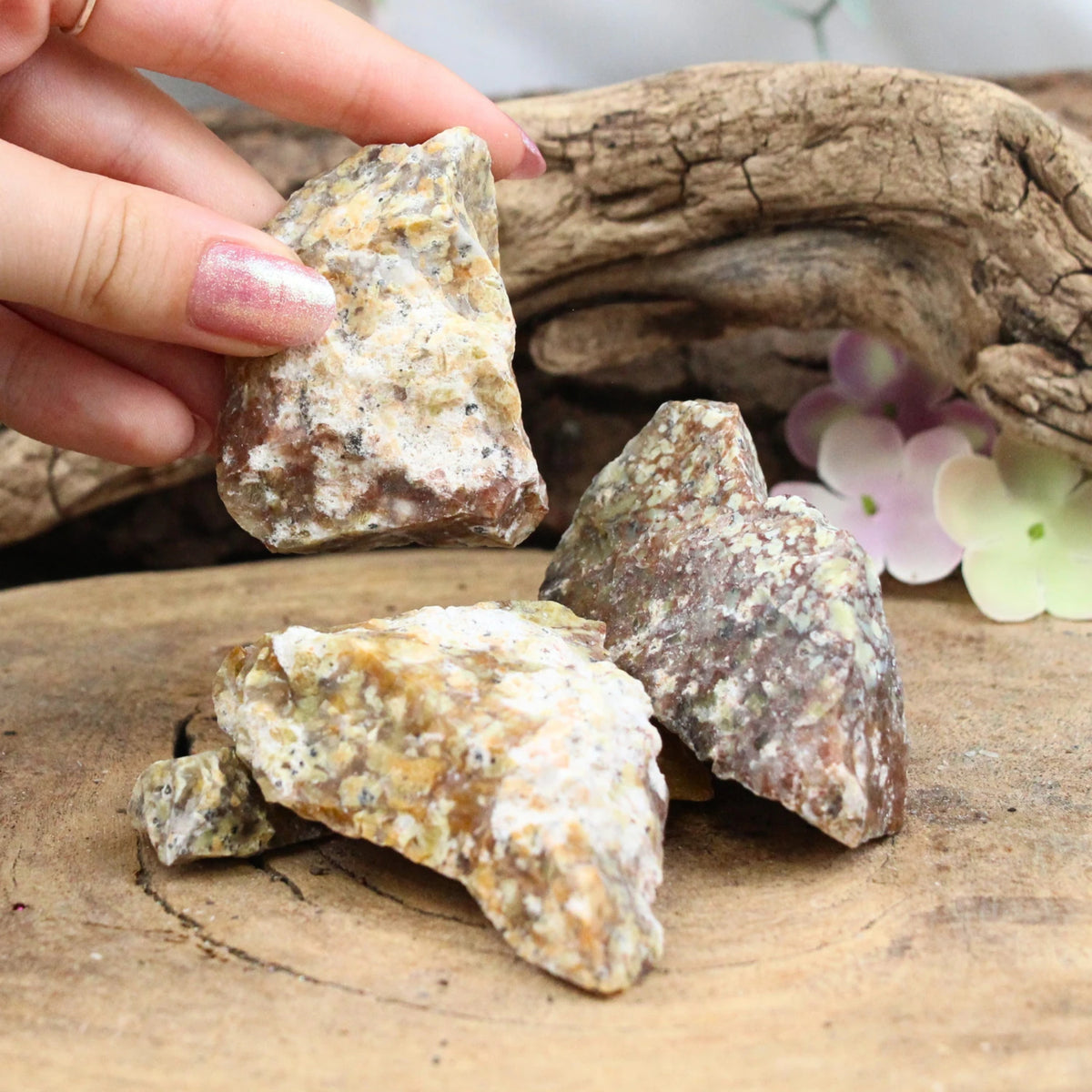 Opal dendrit råa stenar, 250 g