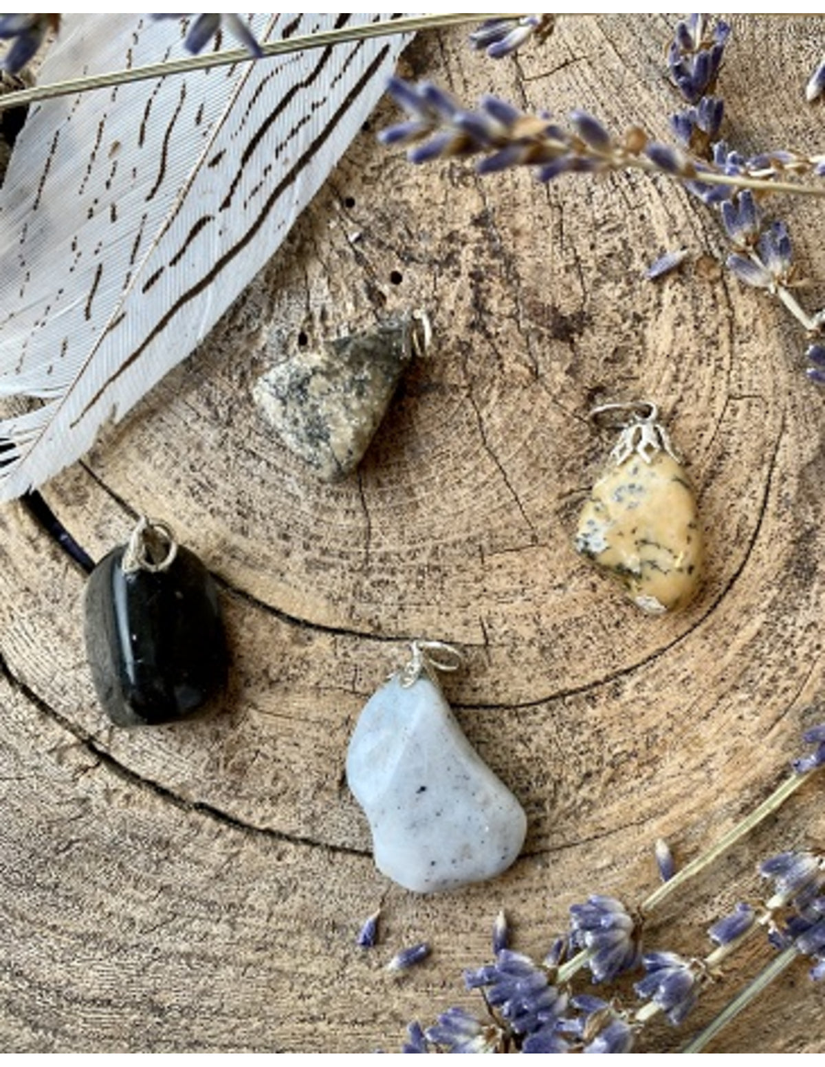Opal hänge, dendritopal, jordfärger