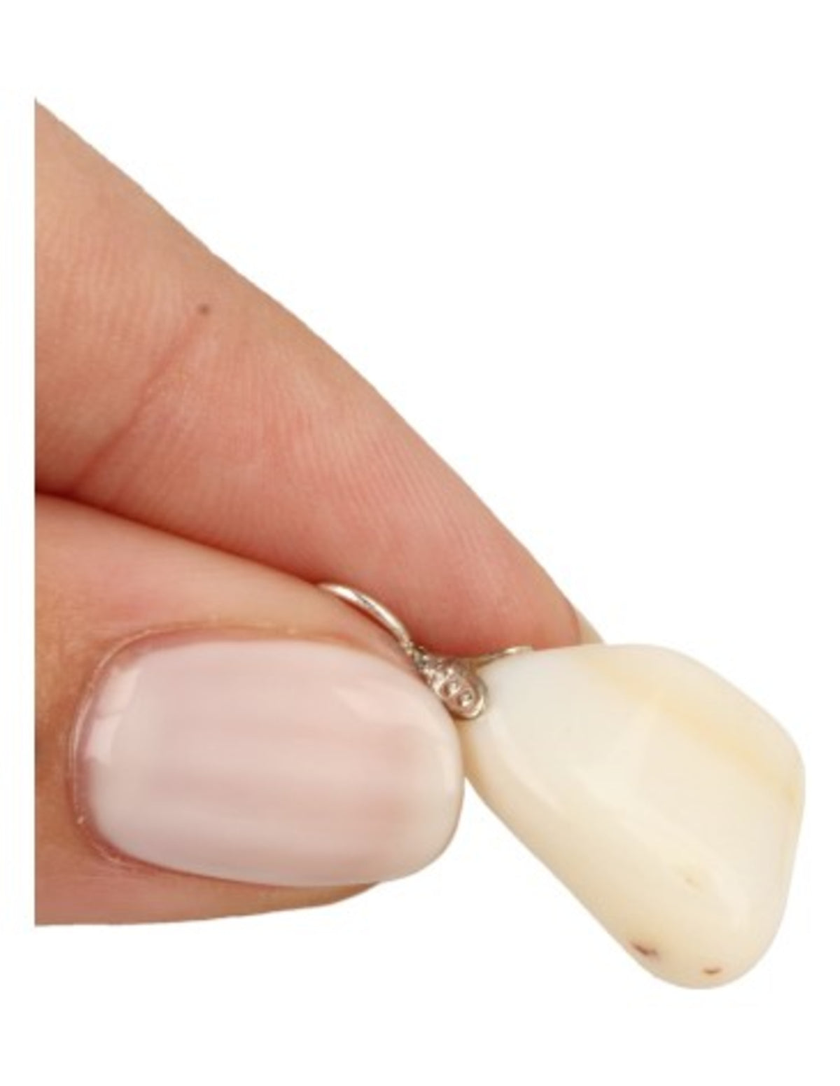 Opal hänge, vit med färgskimmer, 3 till 4 cm