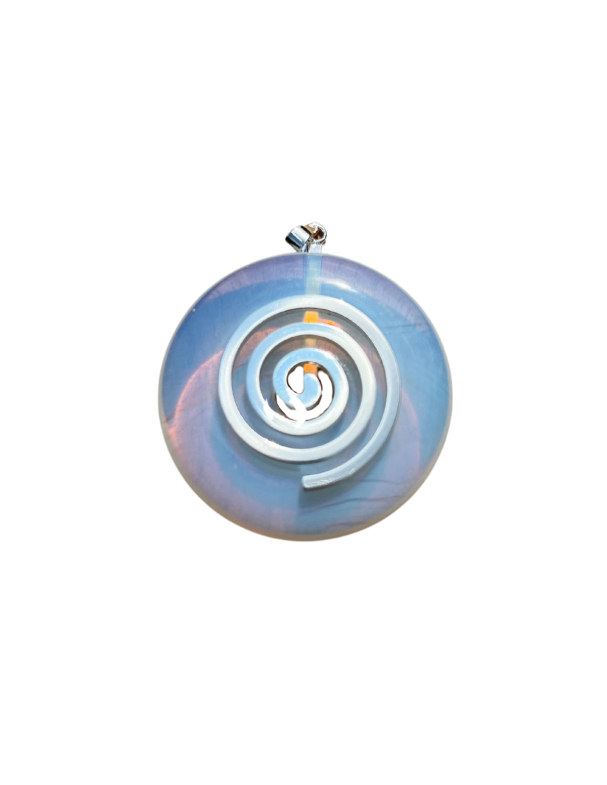 Opalit donut (glas) med livsspiral, 4 cm