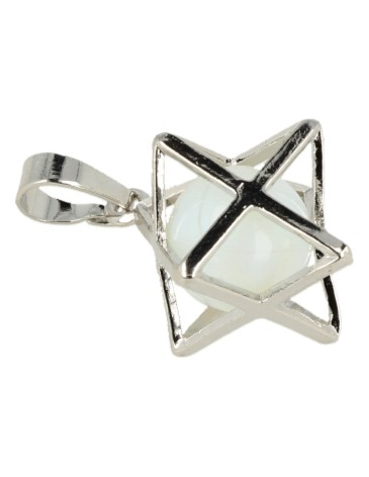 Opalit merkabah hänge (glas), bur med kula, 2,5 cm