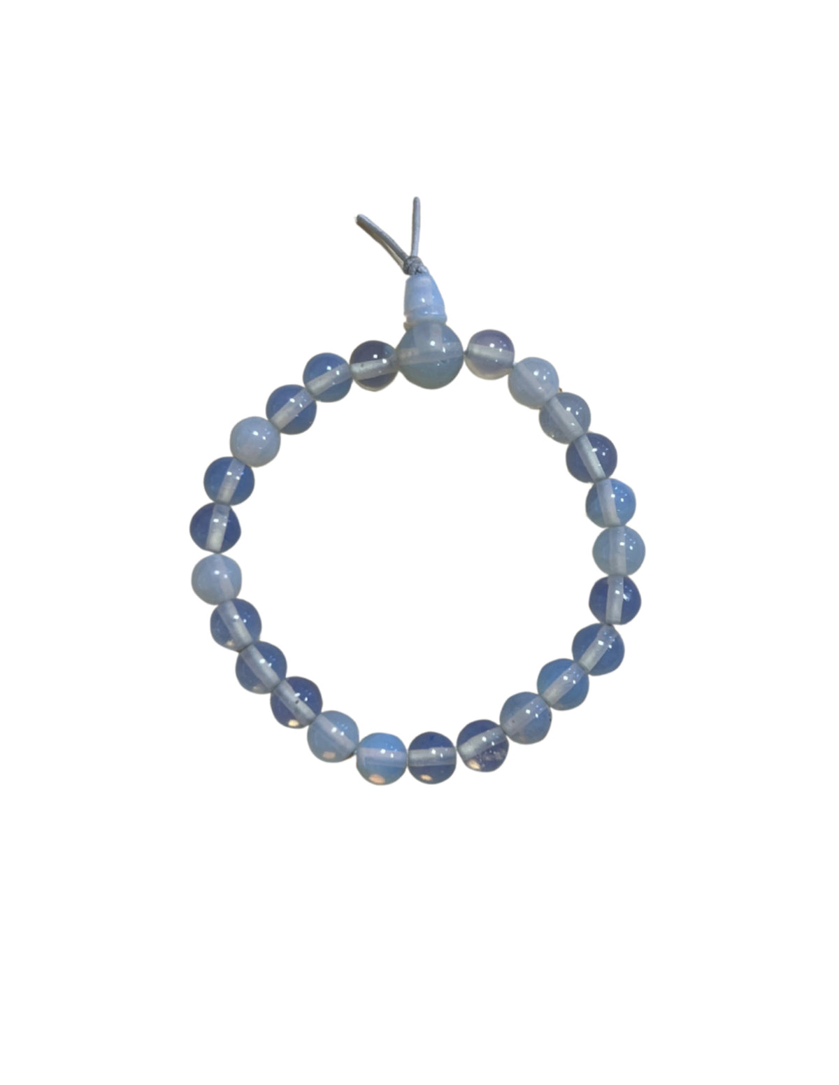Opalit armband med runda pärlor (glas), 18 cm