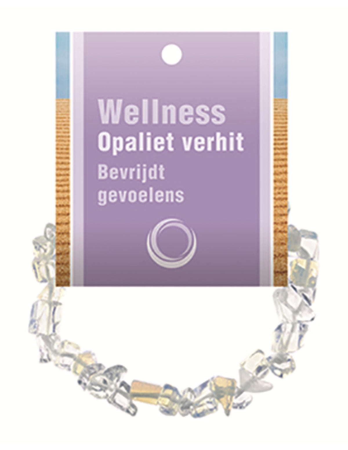 Opalit armband med splitstenar (glas), 5 till 10 mm, På kort