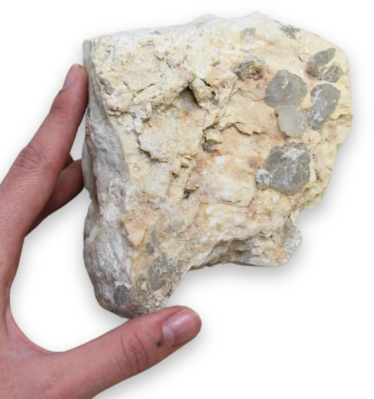 Ortoklas med kvarts, rå, 16 x 12 cm, nr 05 (1,41 kg)