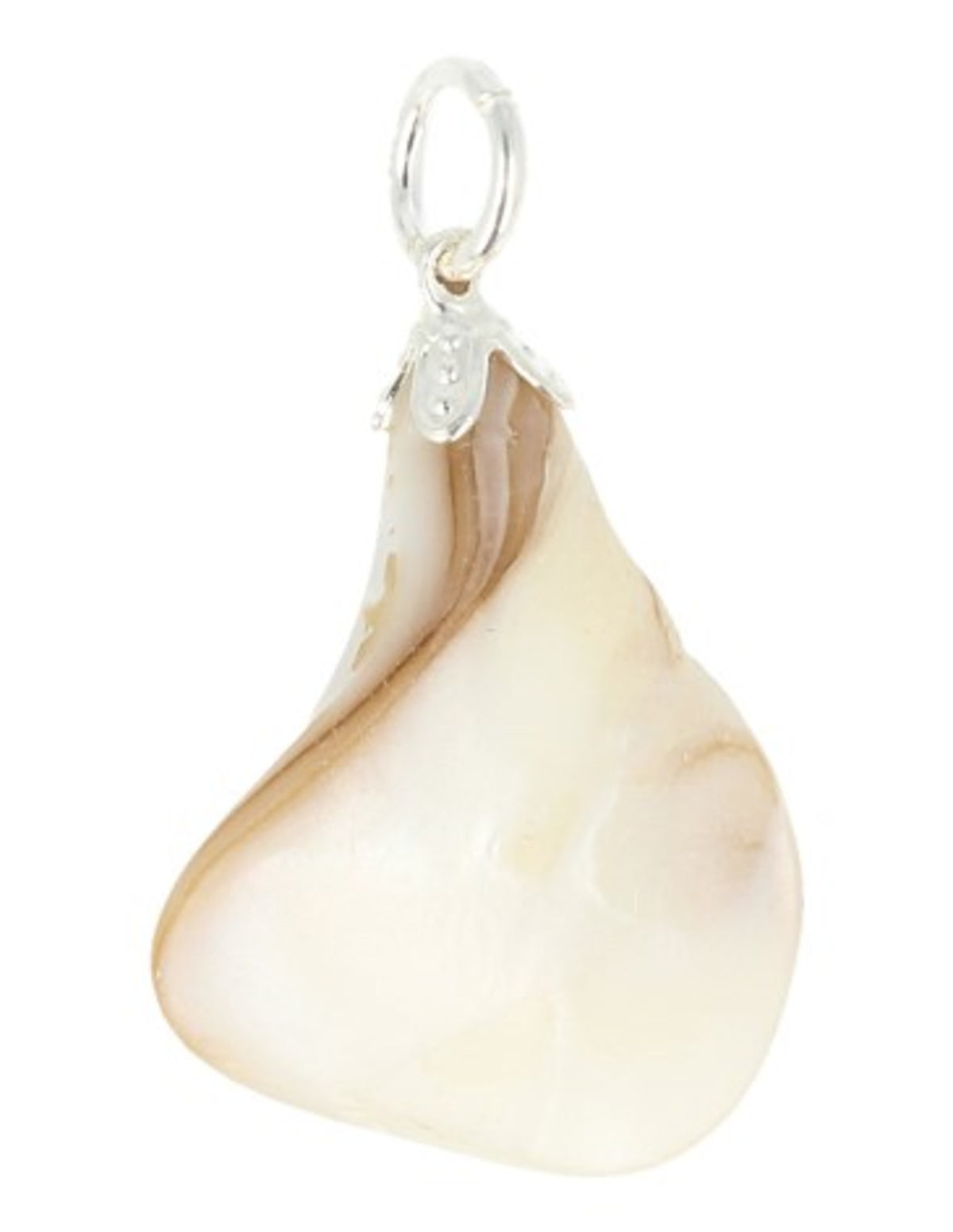 Pärlemor hänge, vit (färgad), 2,5 x 2 cm