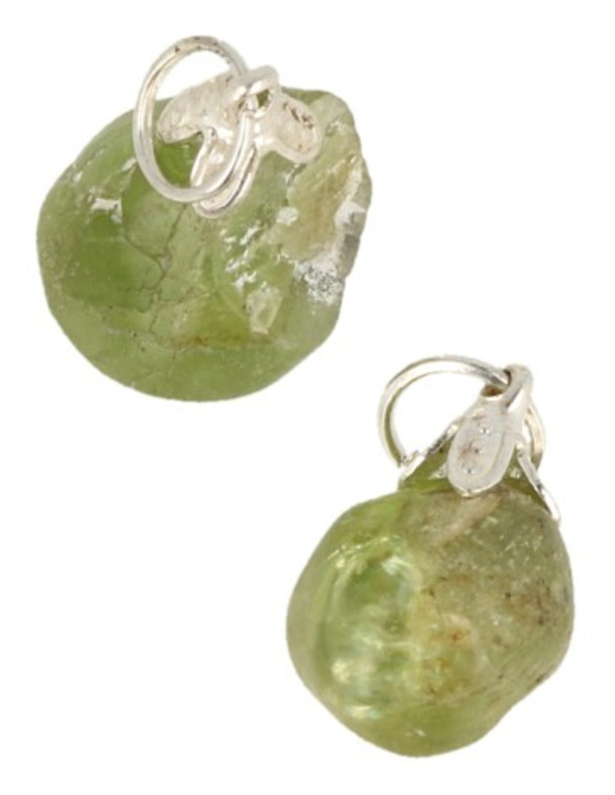 Peridot hänge, fasettslipad sten, 1 till 2 cm