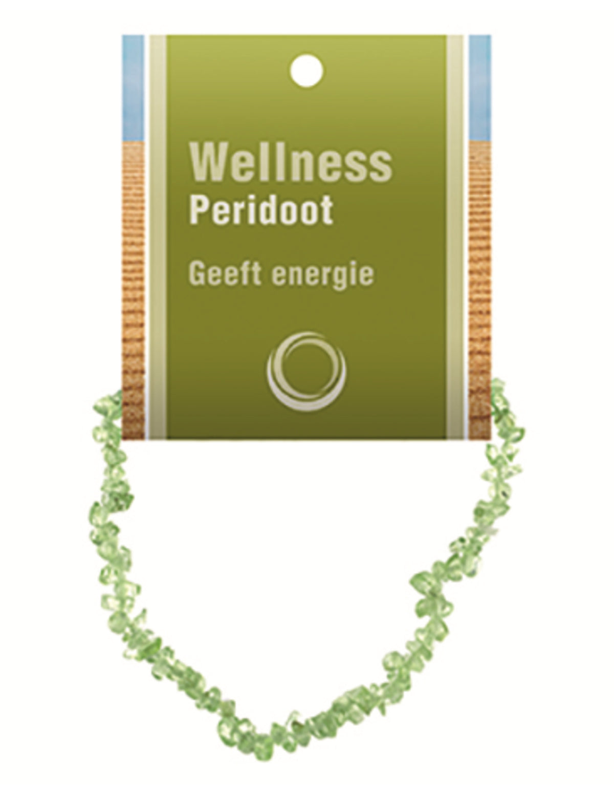Peridot armband med splitstenar, 5 till 10 mm, På kort