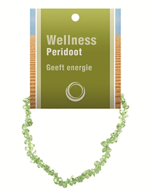 Peridot armband med splitstenar, 5 till 10 mm, På kort