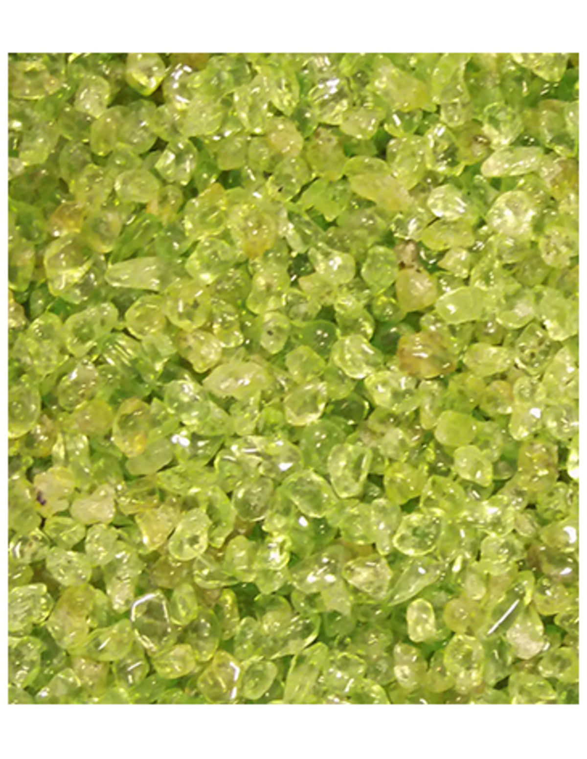 Peridot trumlade stenar, per gram, upp till 5 mm, minst 50 g