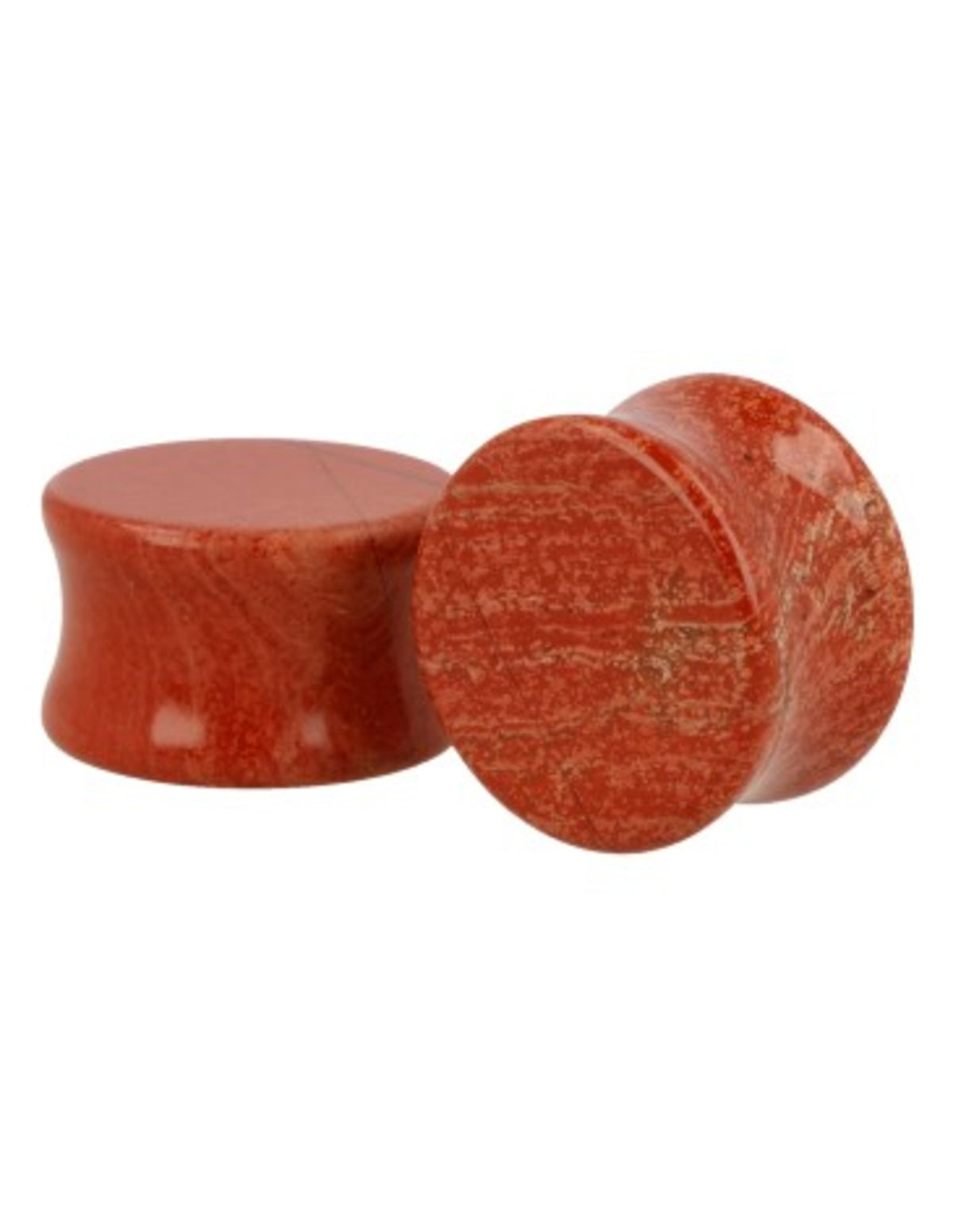 Röd jaspis plugs i par, i presentask, 20 mm