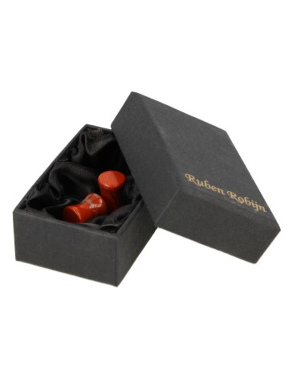 Röd jaspis plugs, 8 mm, ett par i presentask