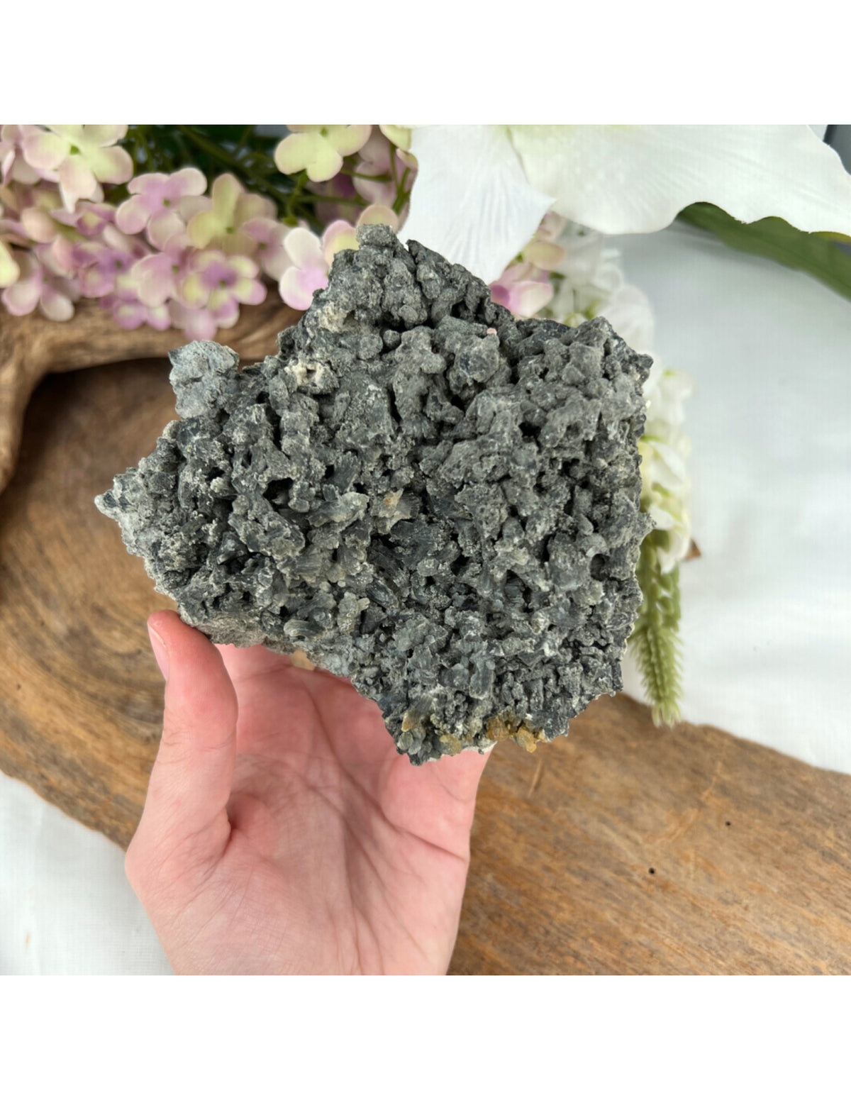 Prehnit druvform, rå, 12,5 cm, nr 13 (412 g)