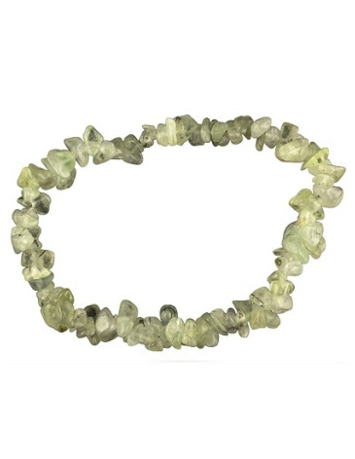 Prehnit armband med splitstenar, 5 till 10 mm