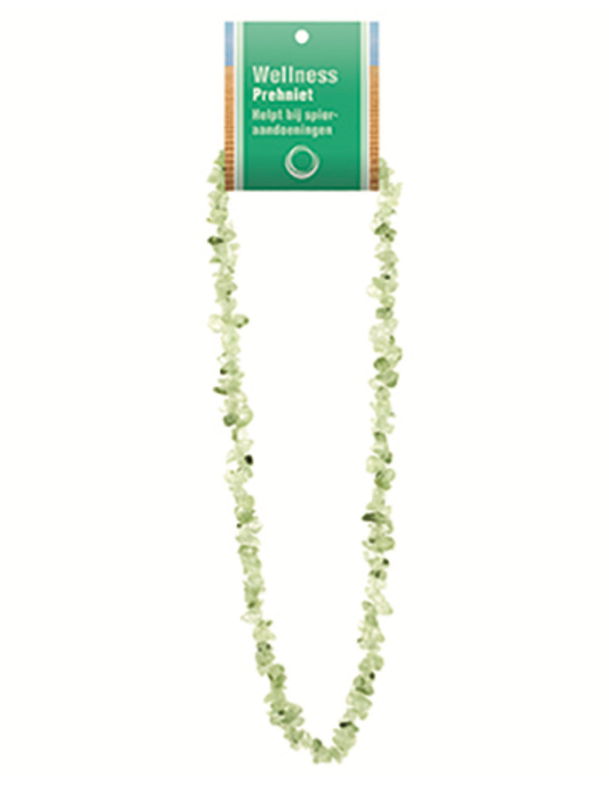 Prehnit halsband med splitstenar, 5 till 10 mm, 45 cm, På kort