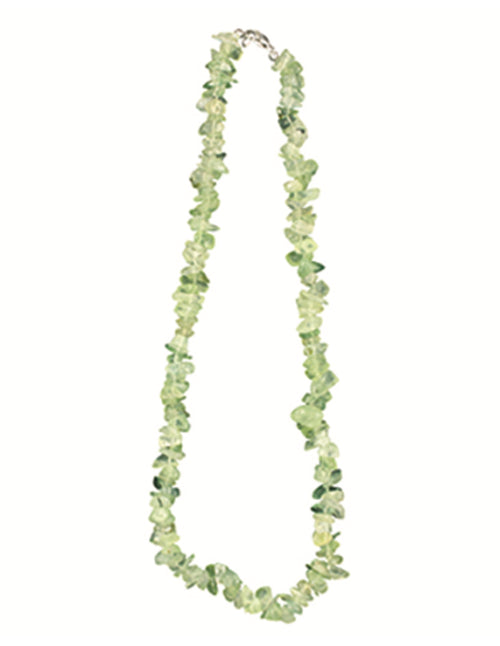 Prehnit halsband med splitstenar, 5 till 10 mm, 45 cm
