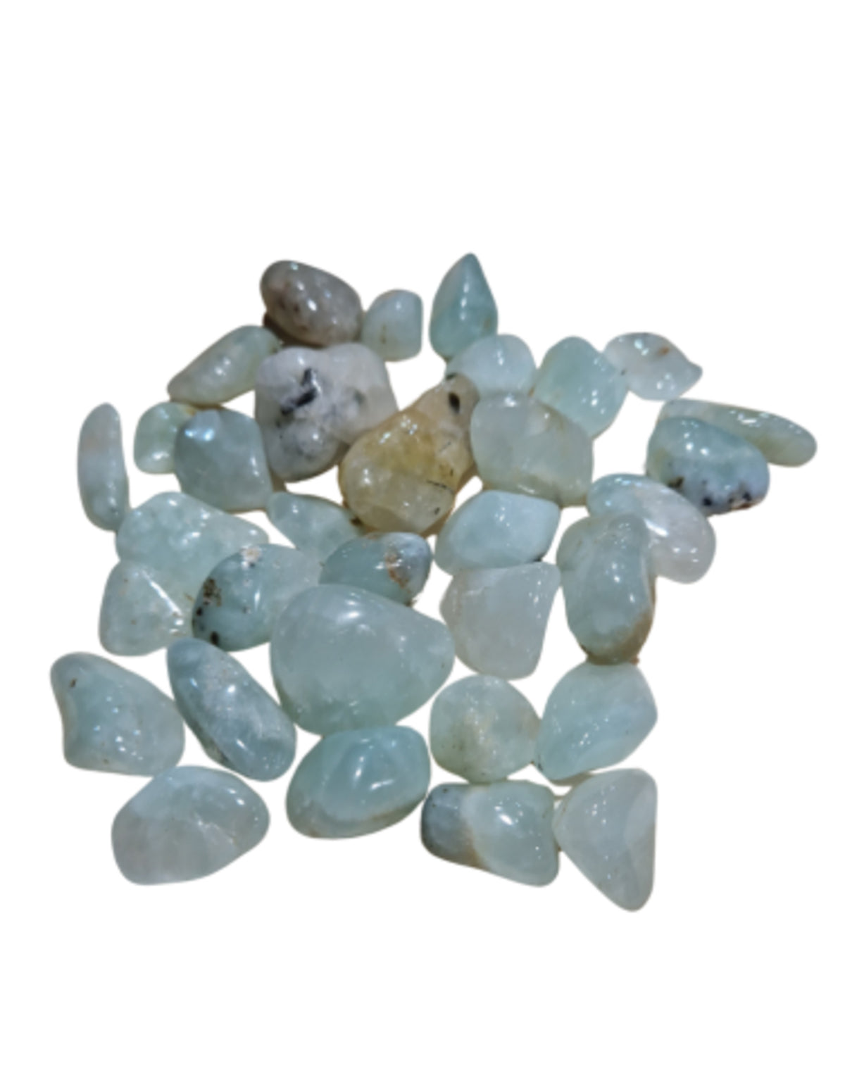 Prehnit trumlade stenar, 250 g, Sydafrika