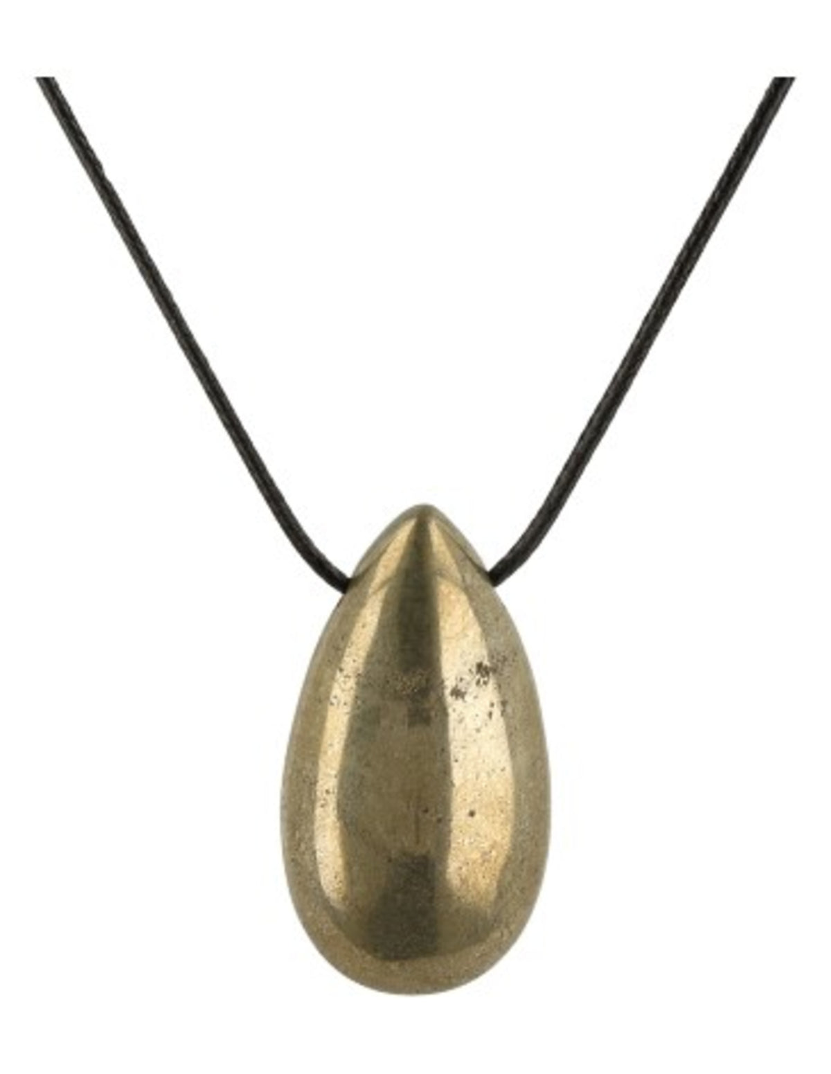 Pyrit hänge, droppe, 4 cm, borrad för 1 mm band