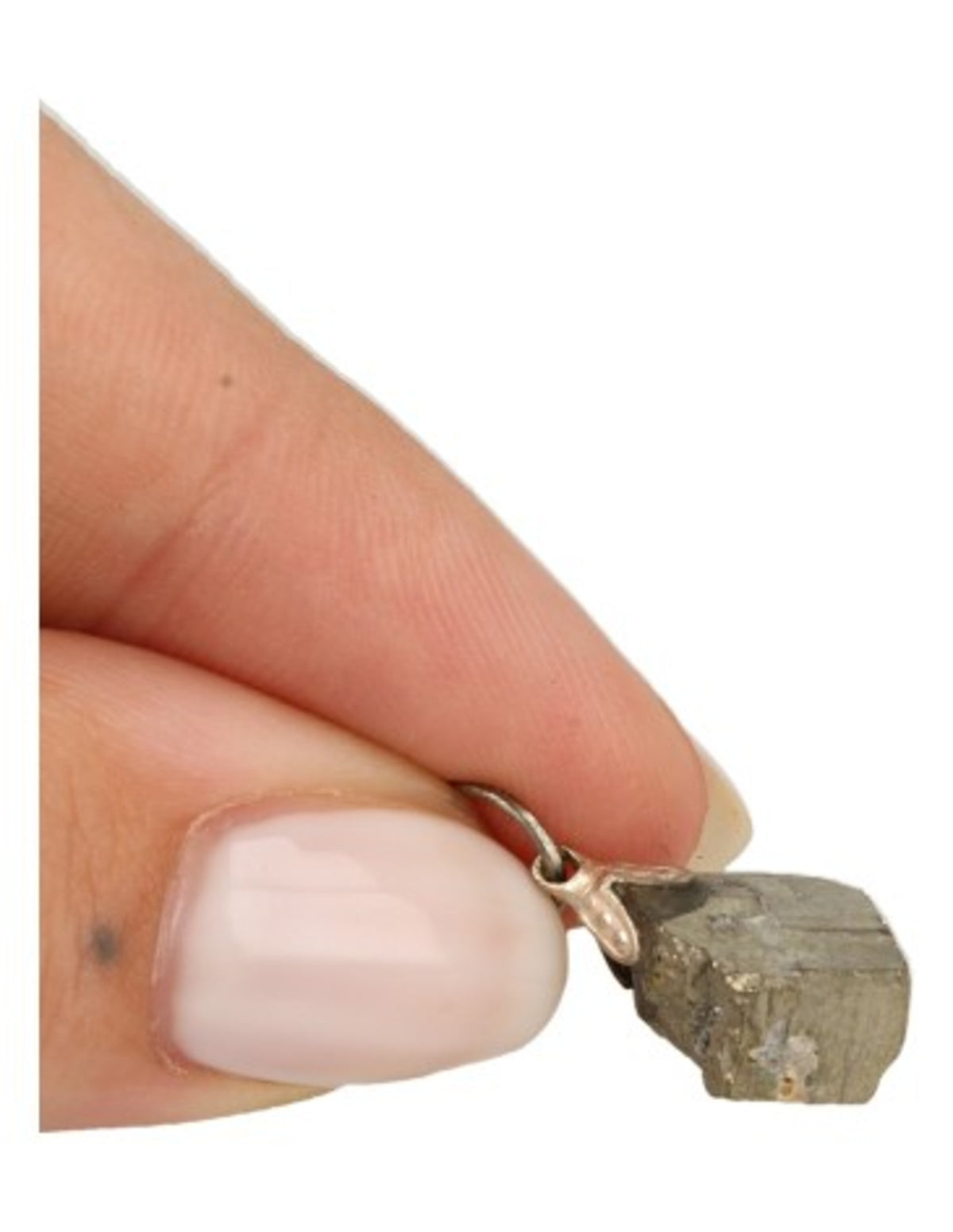 Pyrit hänge, guldgul sten med metallglans