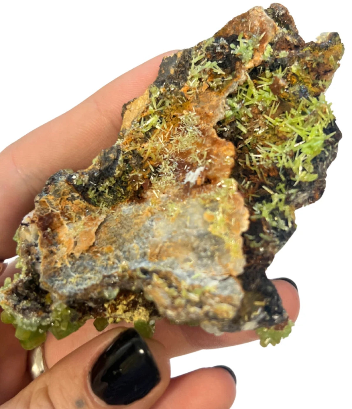 Pyromorfit kristall, rå, grön, nr 2, 80 g