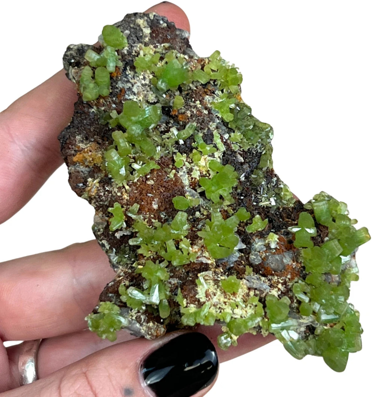 Pyromorfit kristall, rå, grön, nr 2, 80 g