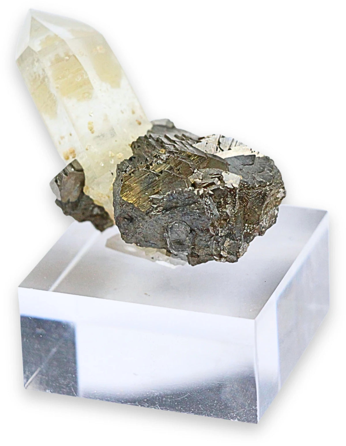 Pyrrhotit med kvarts, rå spets, 6,7 cm, nr 01