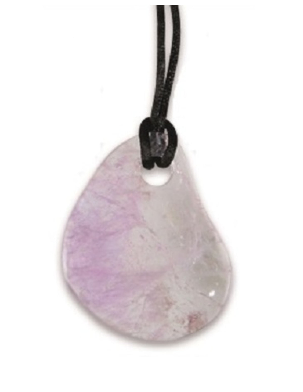 Ametist halsband Quitarra, vågformat hänge, 6 cm
