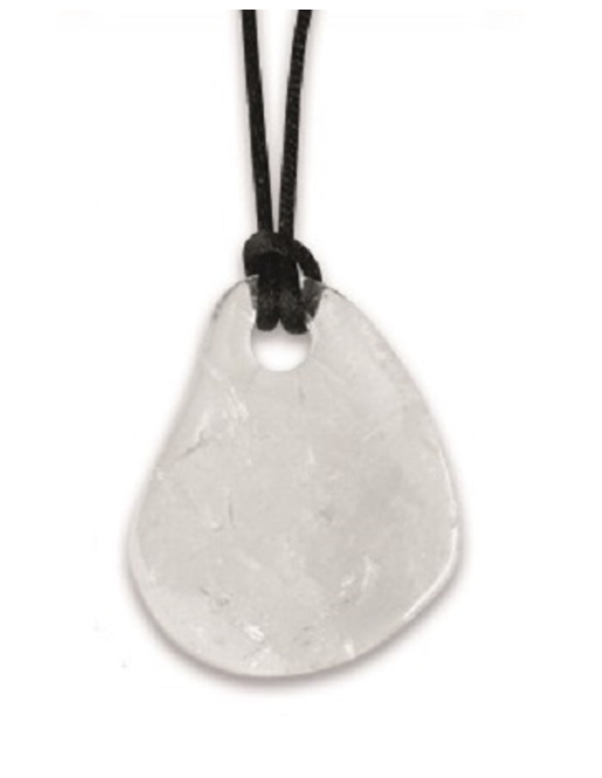 Bergkristall halsband med vågformat hänge, 6 cm