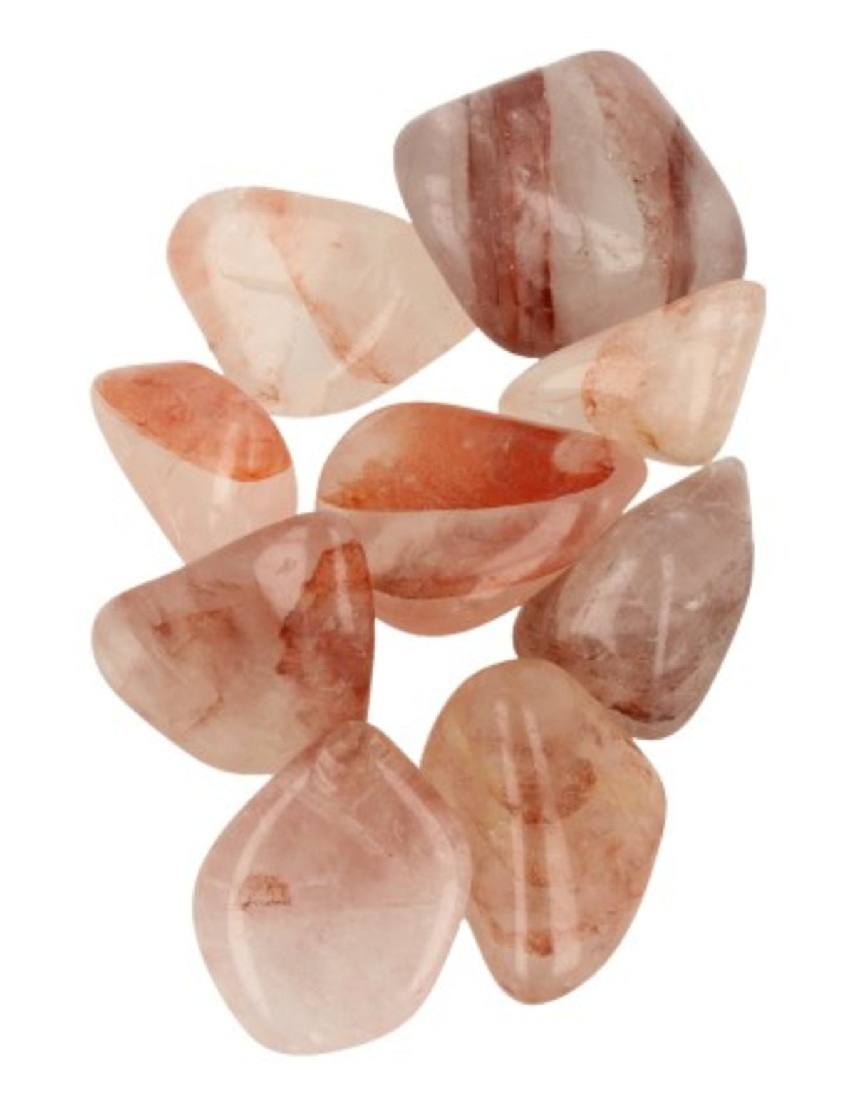 Red healer kvarts trumlade stenar, från Madagaskar, 250 g