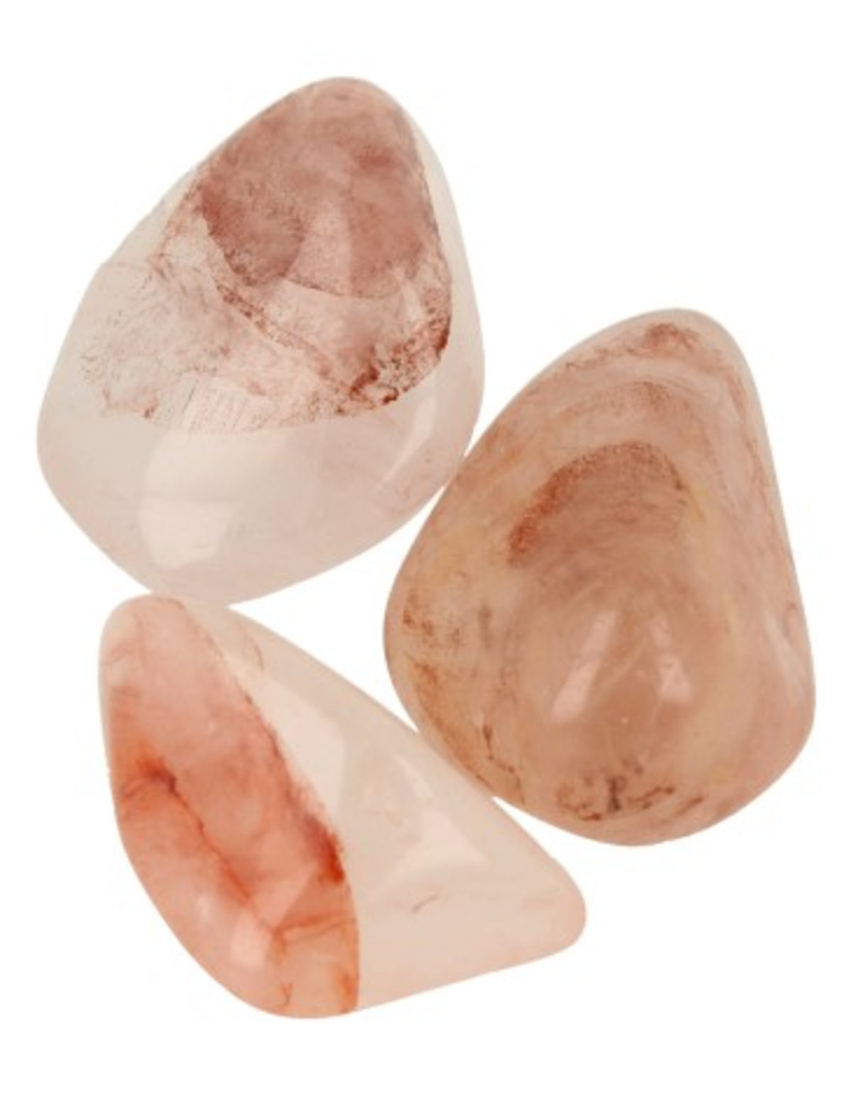 Red healer kvarts trumlade stenar, 3 stycken, 2 till 4 cm