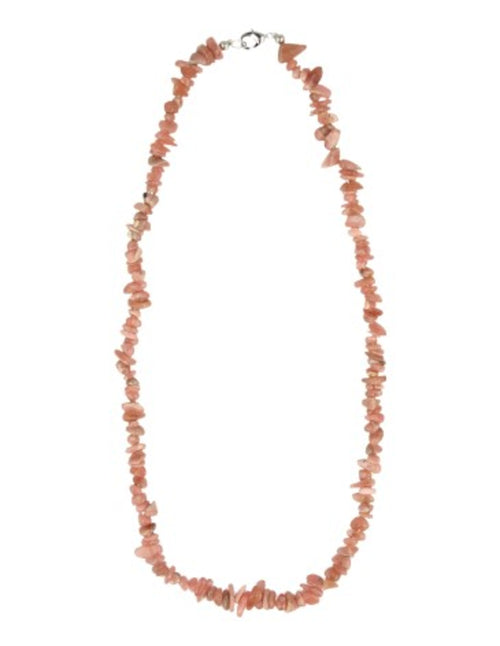 Rodokrosit halsband med splitstenar, 45 cm, med lås