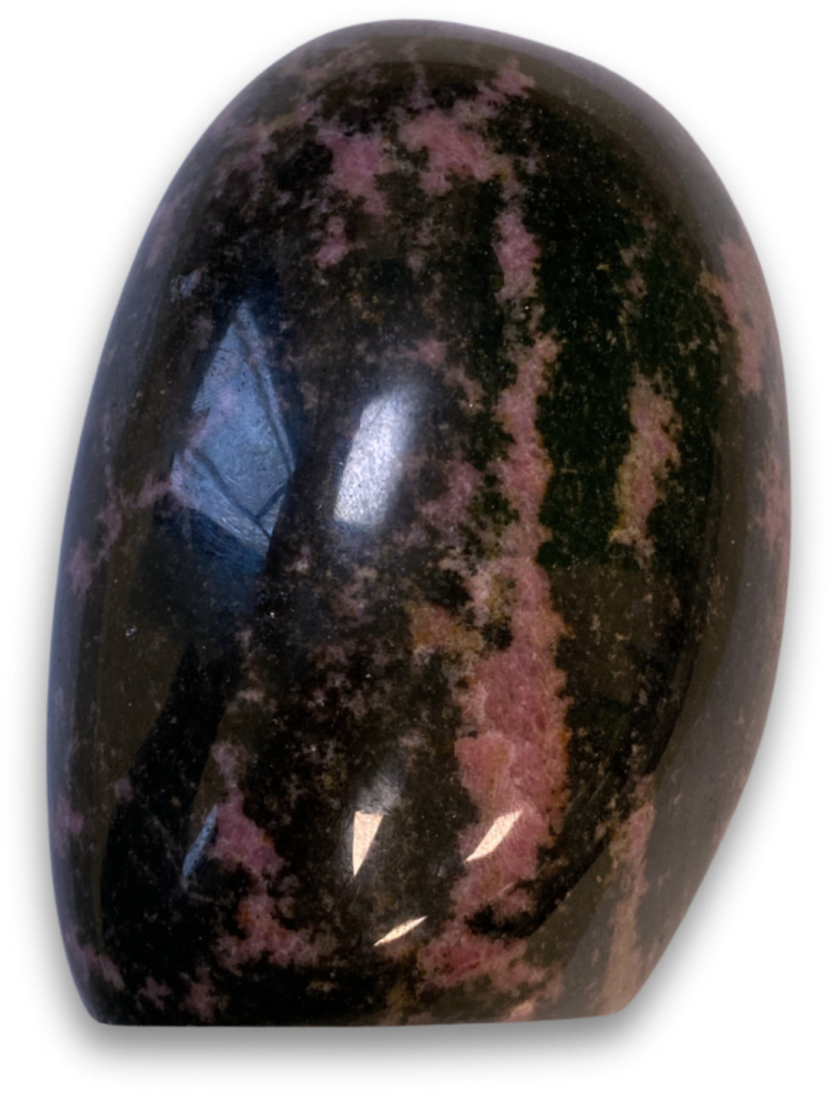 Rodonit skulptur, polerad, 10,5 cm, nr 4
