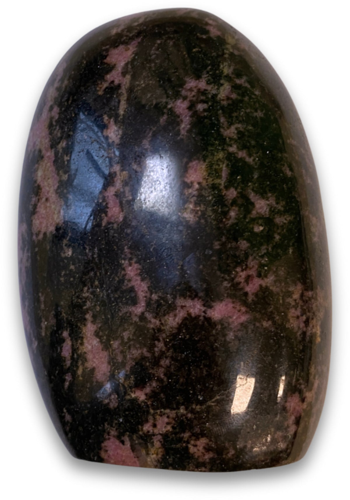 Rodonit skulptur, polerad, 10,5 cm, nr 4