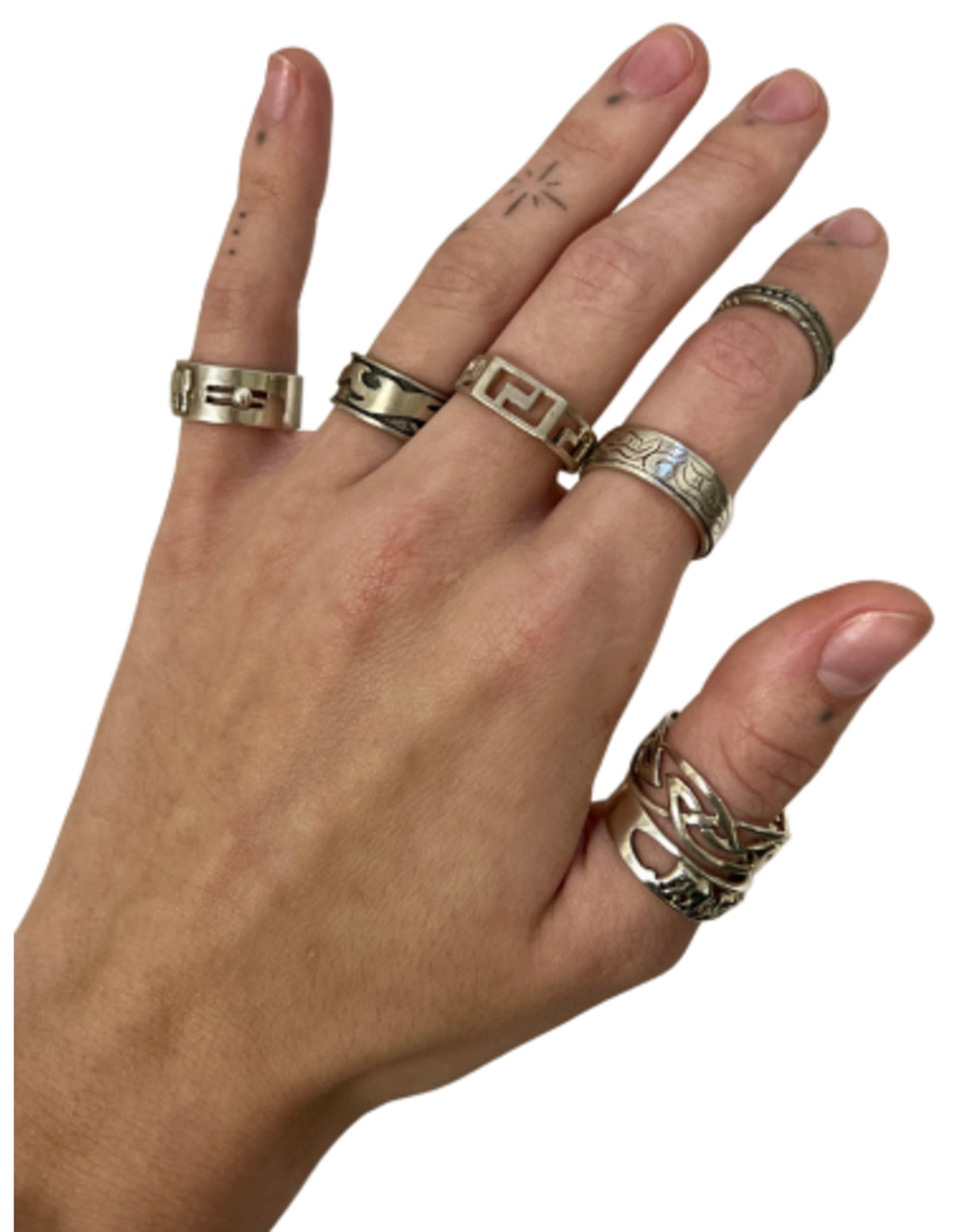 Silver ring med gravyr i 925 sterling, storlek 15 till 22