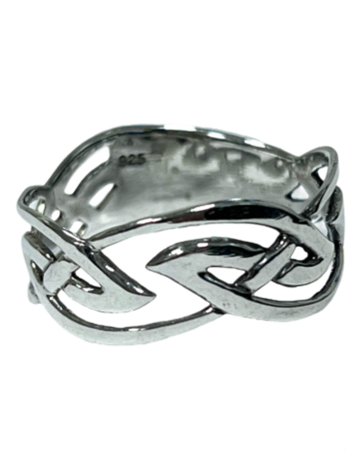 Silver ring med gravyr i 925 sterling, storlek 15 till 22