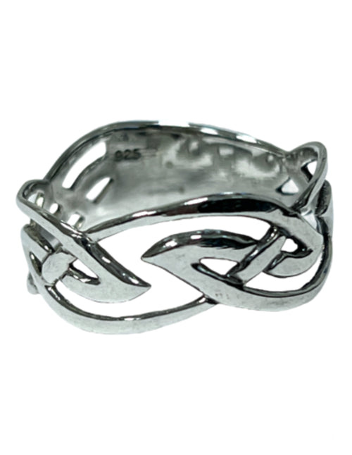 Silver ring med gravyr i 925 sterling, storlek 15 till 22