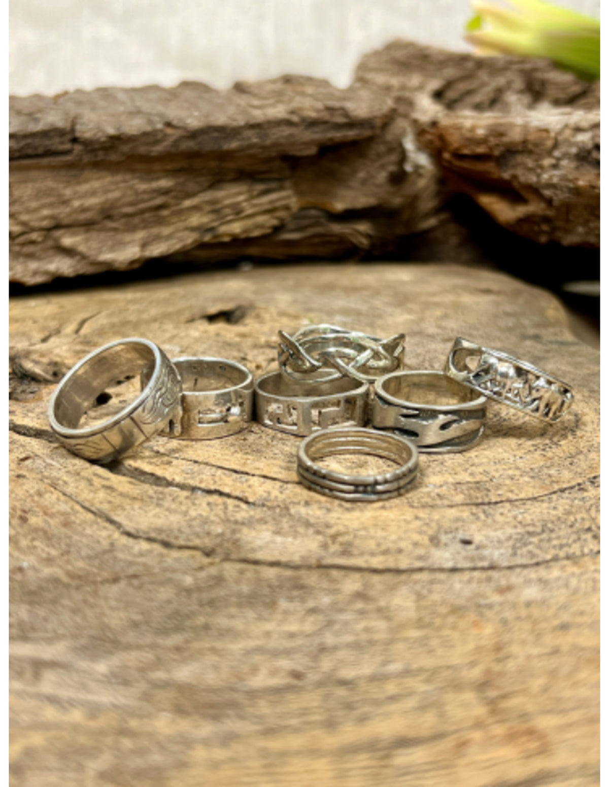 Silver ring med gravyr i 925 sterling, storlek 15 till 22