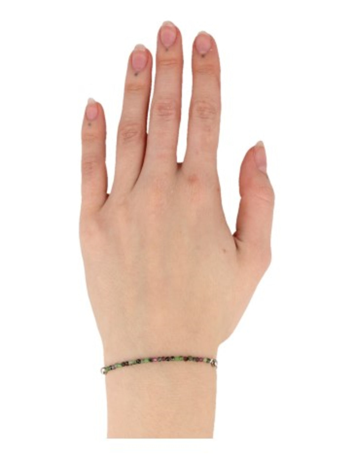 Rubin i zoisit armband med skjutknut, stenrad 6 cm, 1,2 g