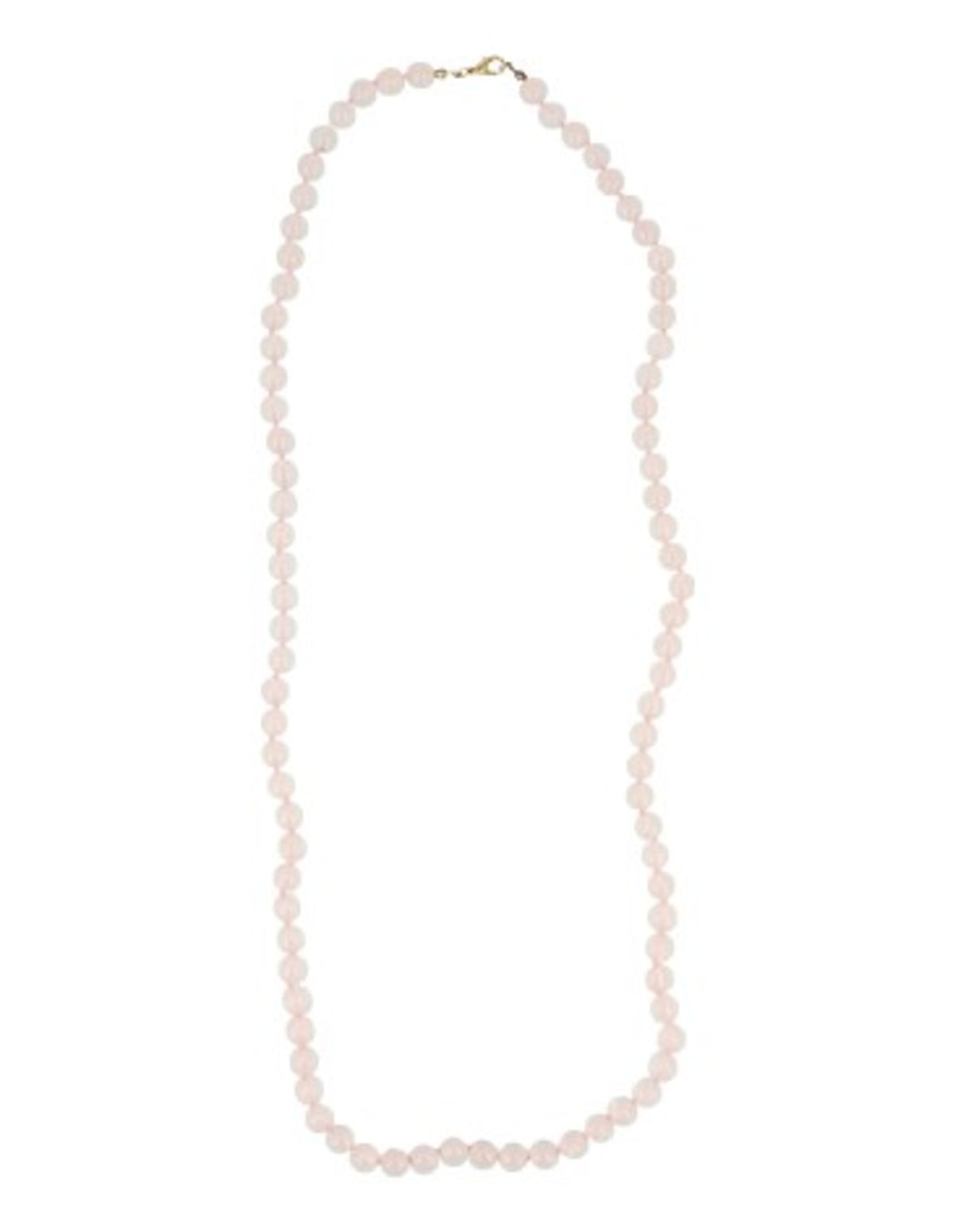 Rosenkvarts halsband, 8 mm pärlor, 80 cm, långt