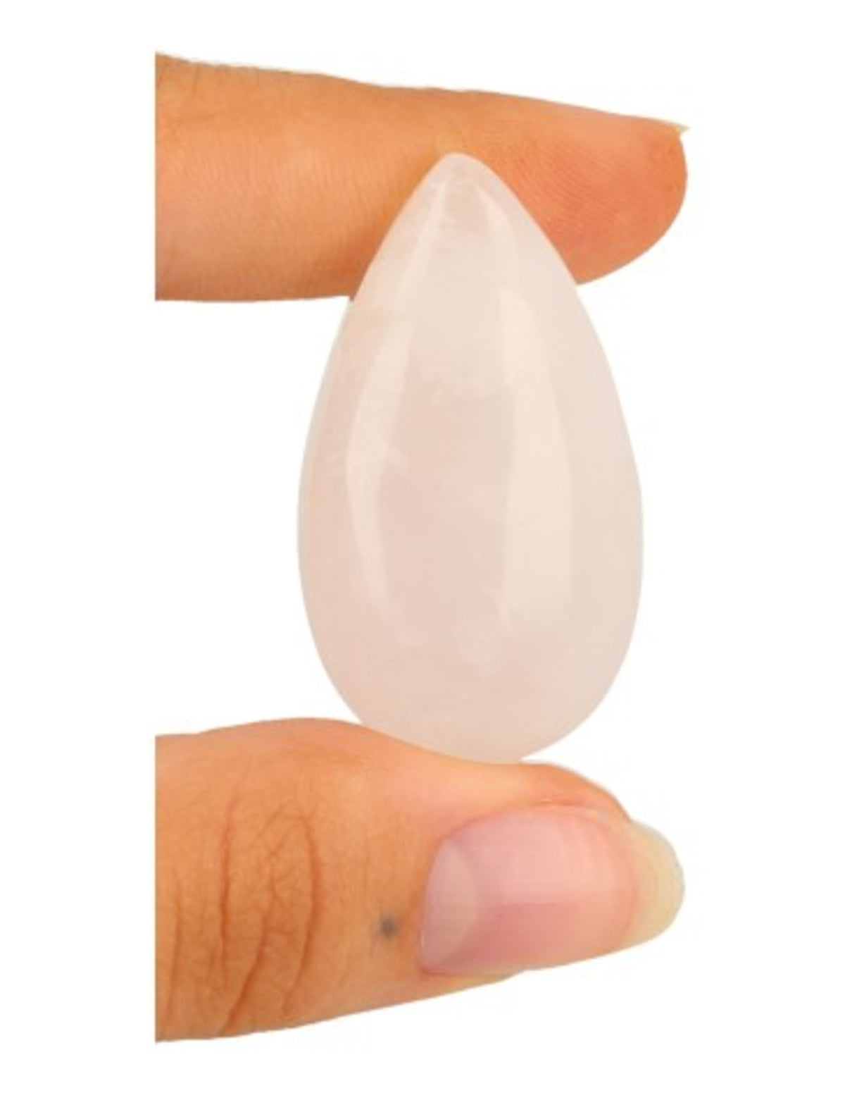 Rosenkvarts droppe hänge, 4 cm, borrad för 1 mm band