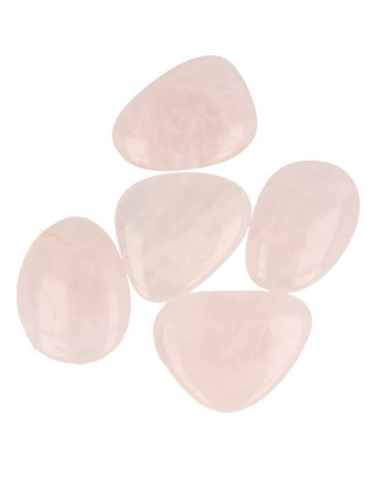 Rosenkvarts massagestenar, set med 5 st, ca 4 cm