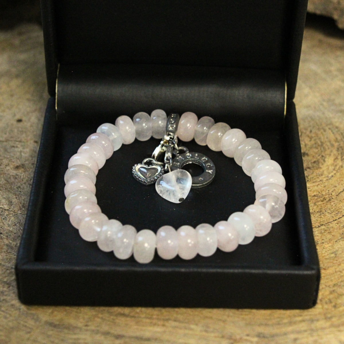 Rosenkvarts armband, Ruby Mania, runda pärlor, nr 21